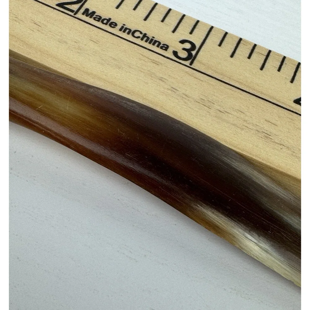 Vintage Antique Natural Horn Letter Opener Paper Knife Curved Brown‎ Desk Tool